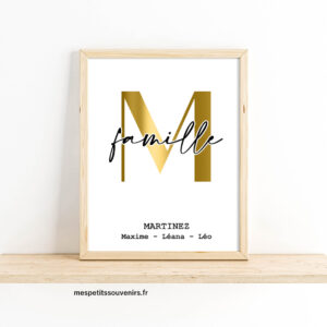 Affiche A4 Minimaliste personnalisée Nom de Famille