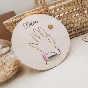 Plaque support bracelet de naissance