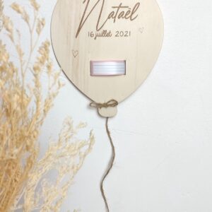 Plaque support bracelet de naissance - Ballon -