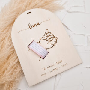 Plaque support bracelet de naissance