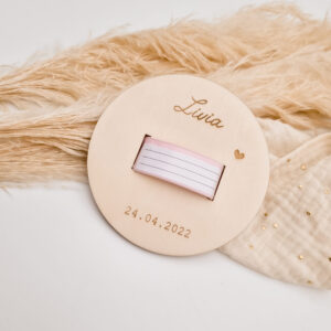 Plaque support bracelet de naissance