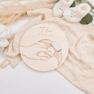 Plaque support bracelet de naissance ange