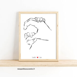 Affiche A4 Minimaliste personnalisée 3 mains