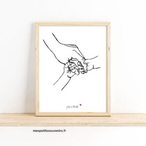 Affiche A4 Minimaliste personnalisée 3 mains