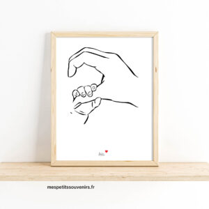 Affiche A4 Minimaliste personnalisée 2 mains