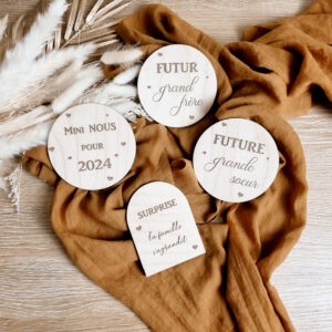 carte en bois annonce grossesse