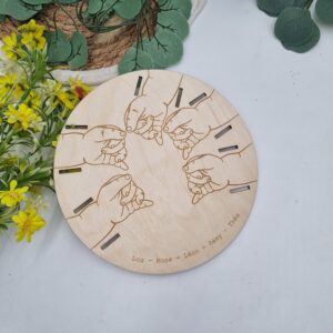 Plaque support bracelet de naissance 5 enfants