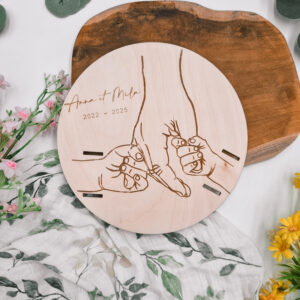 Plaque support bracelet de naissance 2 enfants