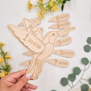 Carte étape colibri personnalisée - Bébé PMA